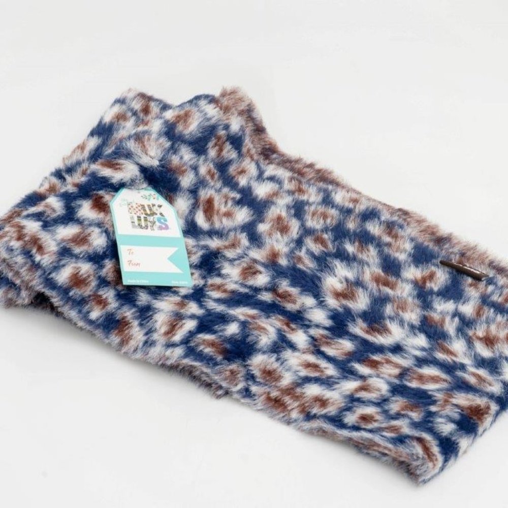 NWT Muk Luks Navy & Brown Leopard Scarf